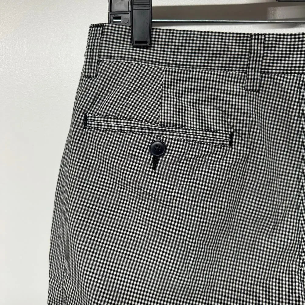 J.Crew Mens Black White Gingham Checkered Shorts Size 31 Inseam 10